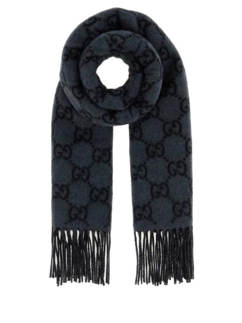 GUCCI Gucci Men Embroidered Cashmere Scarf