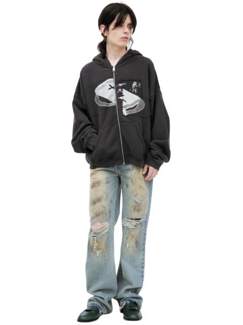 Enfants Riches Déprimés BLACK ZIP UP HOODIE