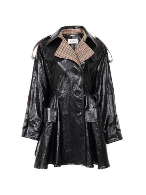 Chloé Coated Linen Riding Coat black