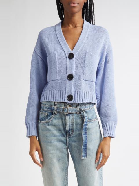 Proenza Schouler Sofia Oversize Crop Cardigan in Pale Blue at Nordstrom