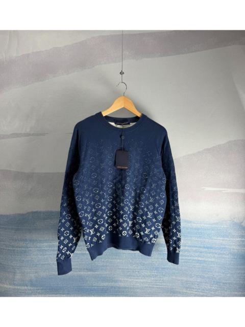 Louis Vuitton Louis Vuitton Dark Blue Gradient Knit Top with Allover Monogram Print