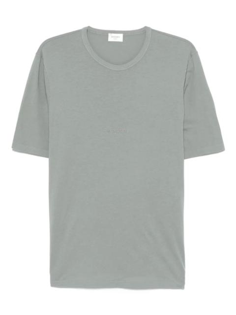 Saint Laurent Paris Men Tonal Logo Embroidery Cotton T-Shirt