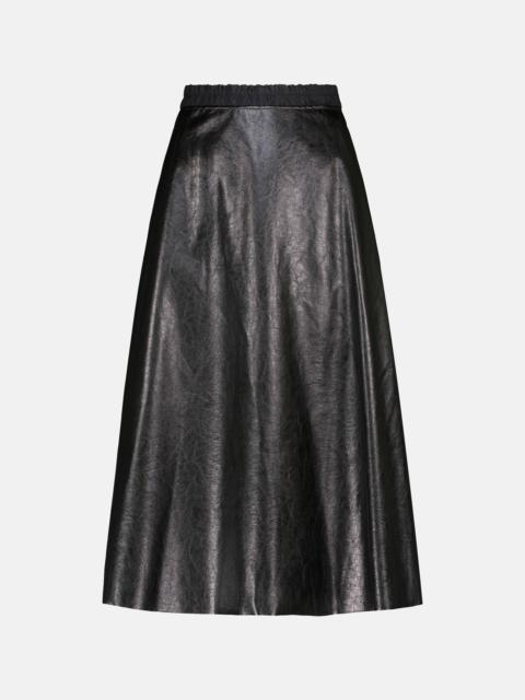 Moncler Faux leather midi skirt