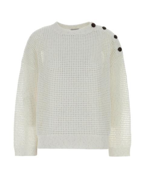 Brunello Cucinelli White crochet sweater