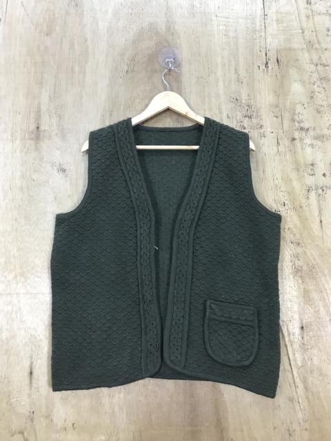 Other Designers Coloured Cable Knit Sweater - Fish Skin Pattern Knit Vest Unbutton