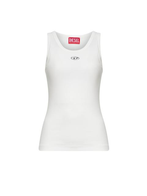 Diesel White ribbed jersey T-Anki-Od slim tank top