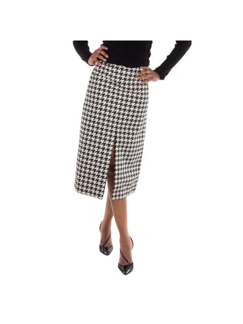 Burberry Burberry Houndstooth Pattern Midi Skirt