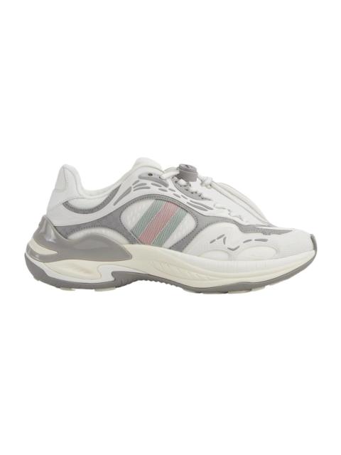 GUCCI GUCCI 2.0 $1230 Women's White/Gray Mesh Sneakers New & Authe