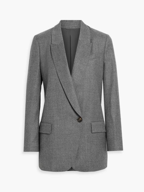 Brunello Cucinelli Double-breasted metallic wool-blend blazer