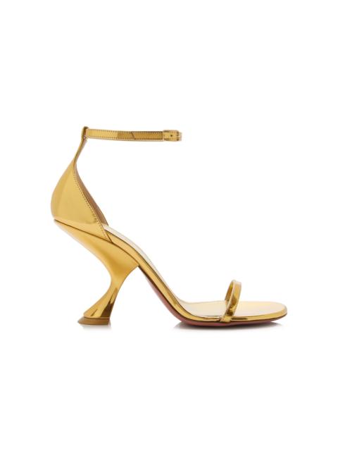 Amina Muaddi Taylor Metallic Leather Sandals gold