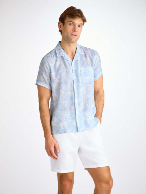 Derek Rose Men's Short Sleeve Shirt Milan 26 Linen White