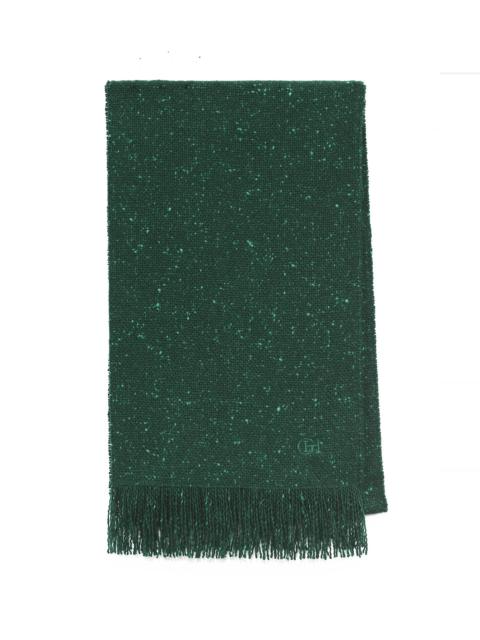 GABRIELA HEARST Illumina Fringe Scarf in English Green Speckled Cashmere