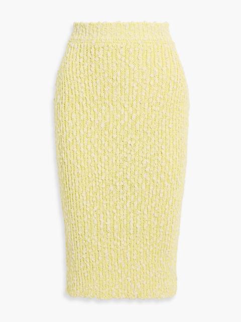 Stella McCartney Bouclé-knit cotton-blend midi skirt