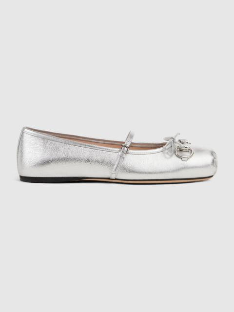 GUCCI Gucci Horsebit Bow Ballet Flats