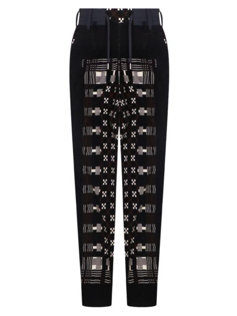 sacai GEOMETRIC PRINT PANTS | BLACK
