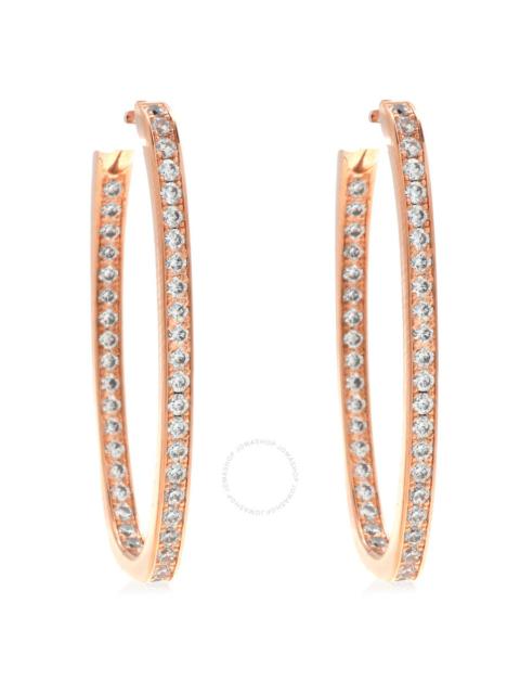 Apm Monaco - APM Monaco Rose Alloy Oval Long Pave Earrings