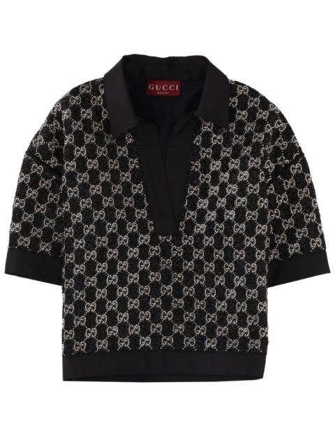 GUCCI GG WOOL TOP WITH CRYSTALS