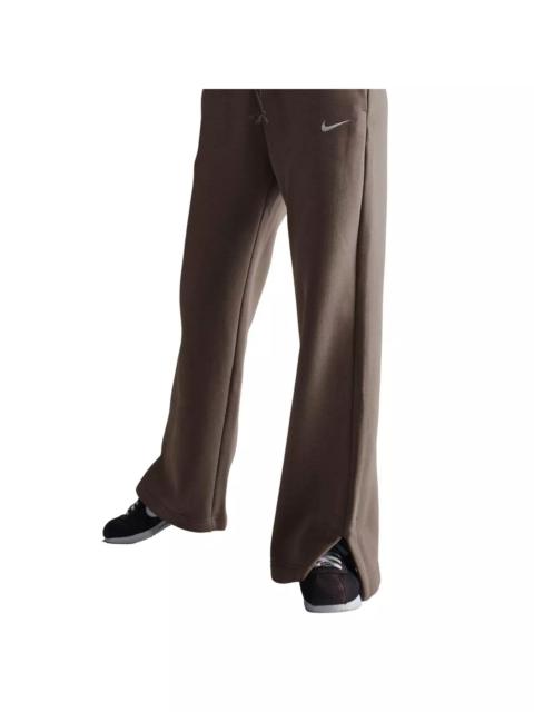 Nike Women's Sportswear Phoenix Fleece High-Waisted Wide-Leg Sweatpants - Brown