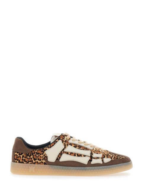 AMIRI Amiri Men 'Pacific Bones' Brown Low-Top Sneaker With Logo Patch On The Tongue And Leopard Print In S