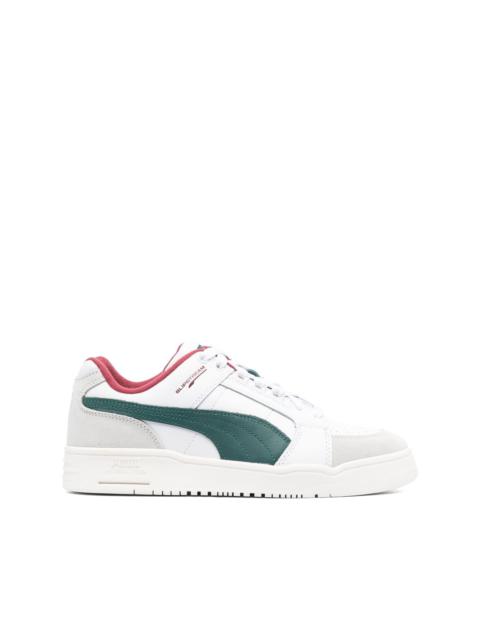 PUMA colour-block panelled leather low-top sneakers