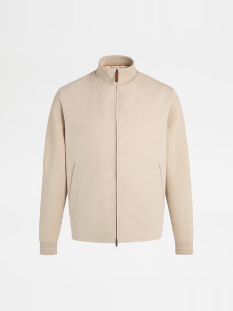 Tod's BOMBER JACKET IN TECHNICAL COTTON - BEIGE