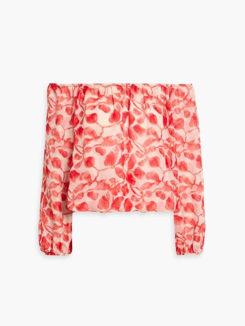 Other Designers Toru off-the-shoulder floral-print voile top