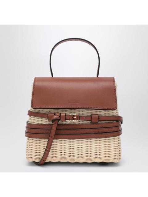 Moschino Tie Mie Bag in raffia and leather