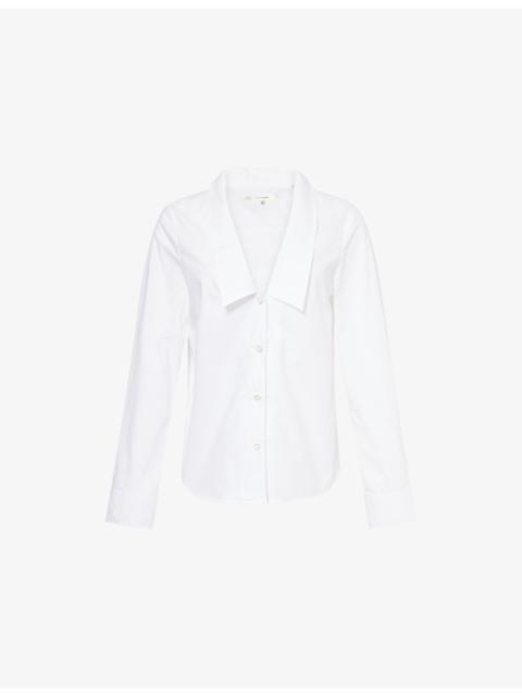 FRAME The Low Collar Cotton Shirt