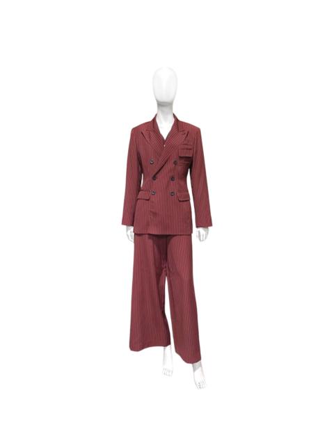 Jean Paul Gaultier Classique 90s Nine pocket Pinstripe Blazer Vest Pants Three Piece Suit 42