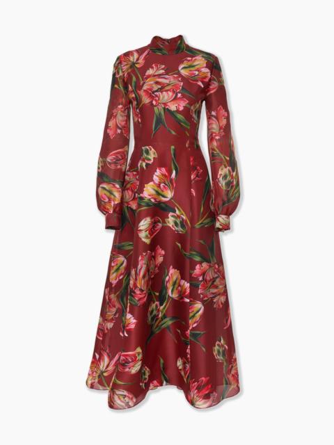 CAROLINA HERRERA Tulip-Print Midi Dress
