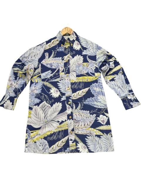 FERRAGAMO Vintage 1990s Salvatore Ferragamo Floral Botanical Cotton