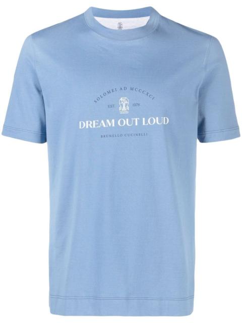Brunello Cucinelli slogan-print jersey T-shirt