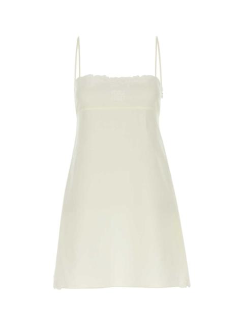 Miu Miu Miu Miu Women White Linen Blend Mini Dress