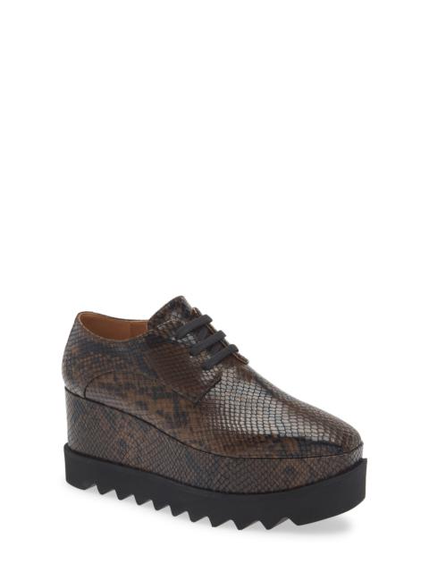 Stella McCartney Stella McCartney Sneakelyse Snakeskin Print Platform Sneaker in Coffee at Nordstrom