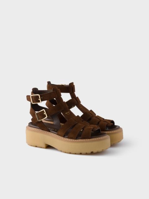 Prada Suede gladiator sandals