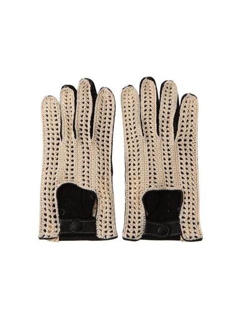 visvim VMC CROCHET DRIVING GLOVES BLACK