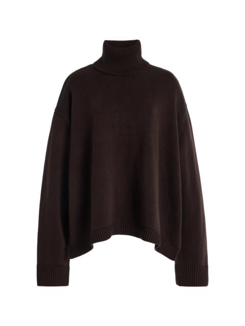 The Frankie Shop Rhea Wool-Cotton Sweater brown