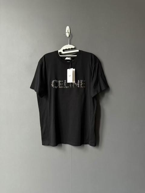 CELINE Celine black short-sleeved shirt with pin logo