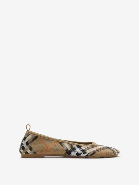 Burberry Check Knit Baby Ballerinas