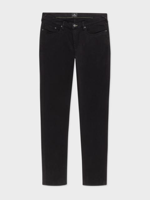 Tapered-Fit Black Garment-Dye Jeans