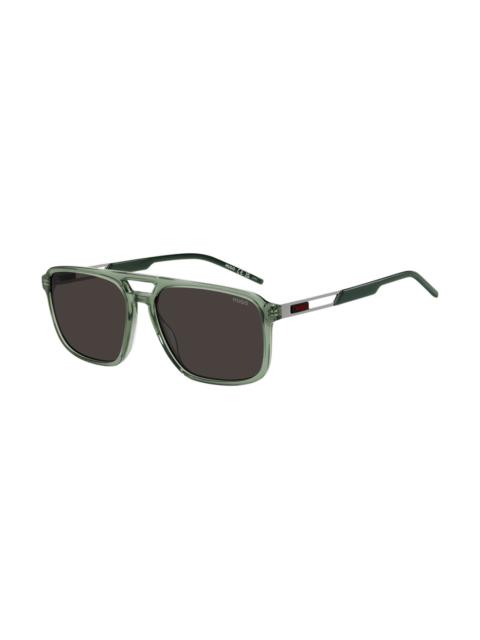HUGO GREEN-ACETATE SUNGLASSES WITH CUT-OUT TEMPLES