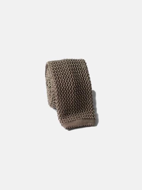 J. PRESS MADE-IN-ITALY GRAY SOLID SILK KNIT TIE