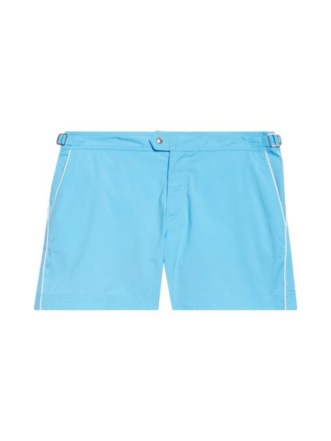 TOM FORD TOM FORD Microcompact Poplin Swim Trunks in Combo Light Blue/White at Nordstrom