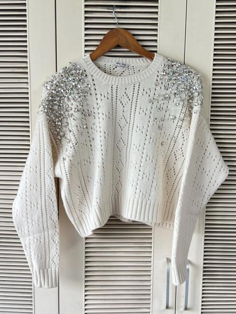 Miu Miu Miu Miu Knit Rhinestone Sweater