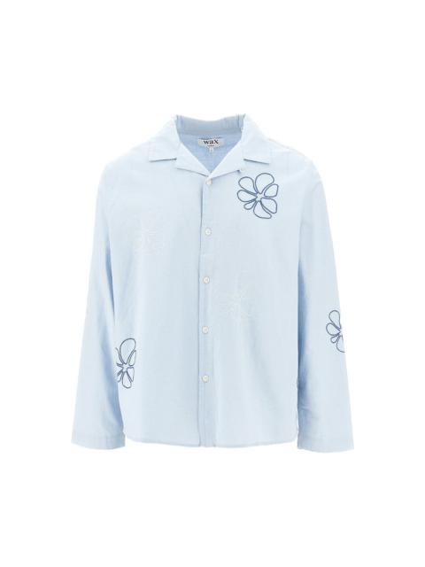 Wax London Wax London Corey Embroidered Shirt Blue