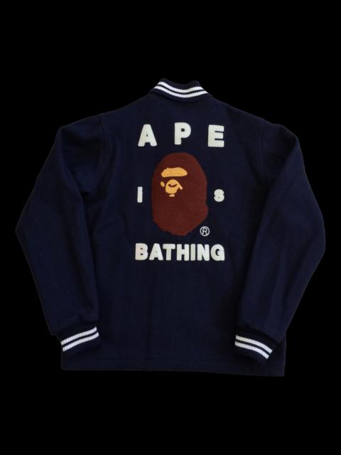 A BATHING APE® OG Ape Is Bathing Embroidered Wool Bomber Jacket