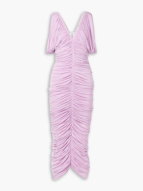 MAGDA BUTRYM Ruched satin-jersey midi dress