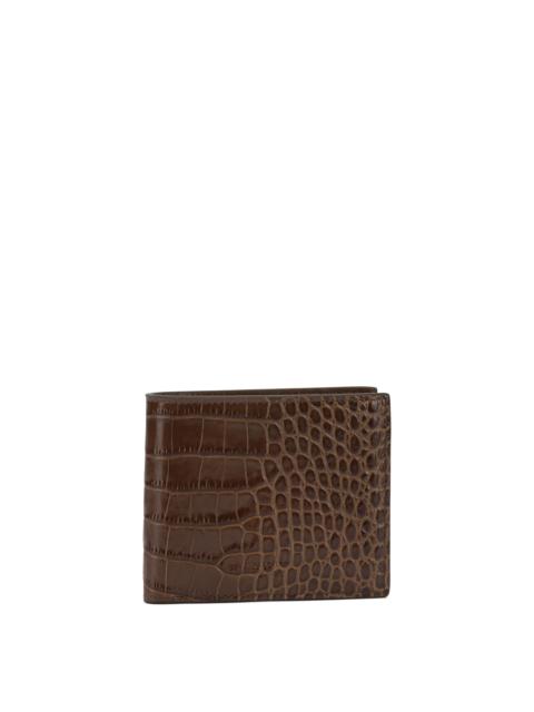 TOM FORD Tom Ford Crocodile Print Leather Wallet