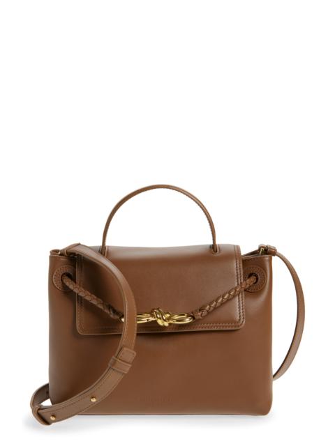 Bottega Veneta Bottega Veneta Small Ciao Ciao Knot Detail Leather Top Handle Bag in 2811 Nocciola-Muse Brass at Nor