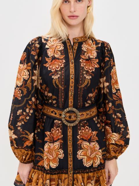 FARM RIO Majestic Garden Black Mini Dress